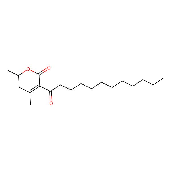 2D Structure of 5-Dodecanoyl-2,4-dimethyl-2,3-dihydropyran-6-one