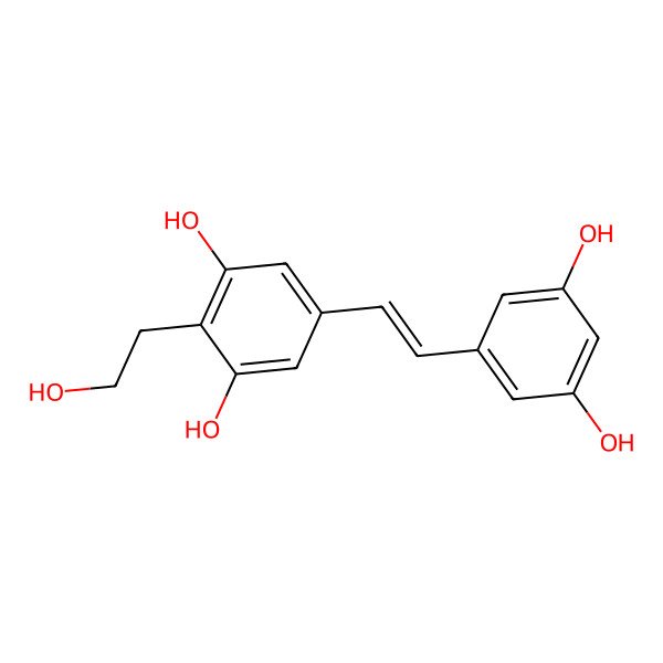 2D Structure of 5-[(E)-2-(3,5-dihydroxyphenyl)ethenyl]-2-(2-hydroxyethyl)benzene-1,3-diol