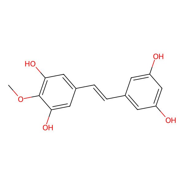 2D Structure of 5-[(E)-2-(3,5-dihydroxyphenyl)ethenyl]-2-methoxybenzene-1,3-diol