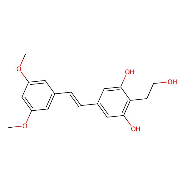2D Structure of 5-[(E)-2-(3,5-dimethoxyphenyl)ethenyl]-2-(2-hydroxyethyl)benzene-1,3-diol