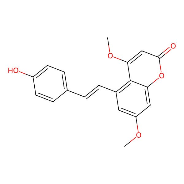 2D Structure of 5-[(E)-2-(4-hydroxyphenyl)ethenyl]-4,7-dimethoxychromen-2-one