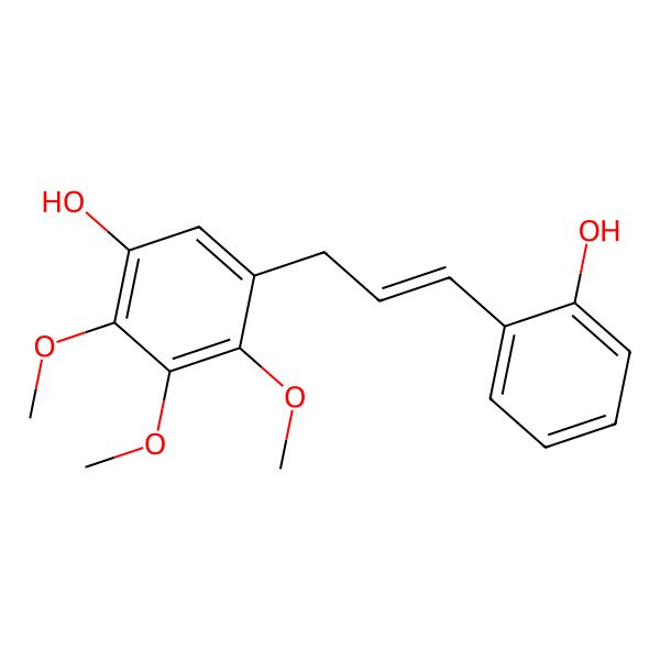 2D Structure of 5-[(E)-3-(2-hydroxyphenyl)prop-2-enyl]-2,3,4-trimethoxyphenol