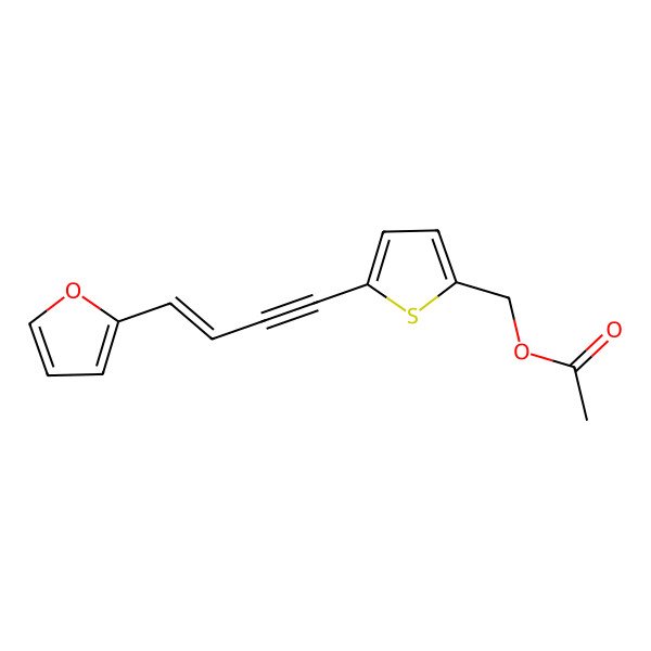 2D Structure of [5-[(E)-4-(furan-2-yl)but-3-en-1-ynyl]thiophen-2-yl]methyl acetate