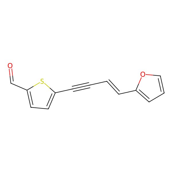 2D Structure of 5-[(E)-4-(furan-2-yl)but-3-en-1-ynyl]thiophene-2-carbaldehyde