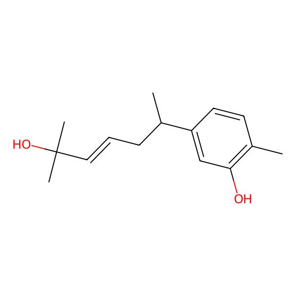 2D Structure of 5-[(E,2R)-6-hydroxy-6-methylhept-4-en-2-yl]-2-methylphenol