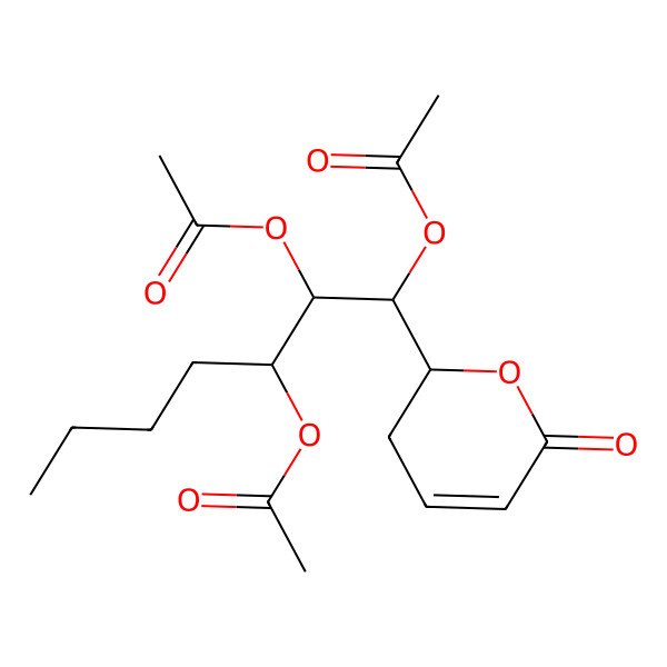 2D Structure of [(1R,2R,3S)-1,2-diacetyloxy-1-[(2S)-6-oxo-2,3-dihydropyran-2-yl]heptan-3-yl] acetate