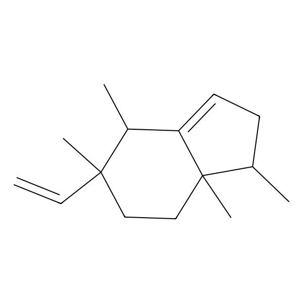 2D Structure of 5-ethenyl-1,4,5,7a-tetramethyl-2,4,6,7-tetrahydro-1H-indene