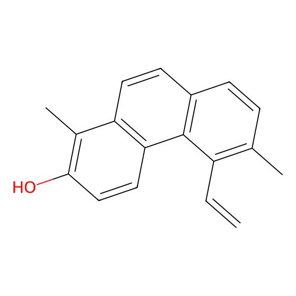 2D Structure of 5-Ethenyl-1,6-dimethylphenanthren-2-ol