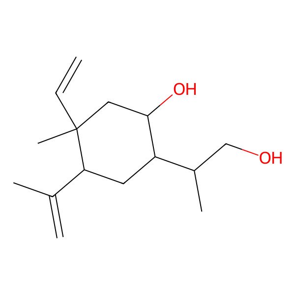 2D Structure of 5-Ethenyl-2-(1-hydroxypropan-2-yl)-5-methyl-4-prop-1-en-2-ylcyclohexan-1-ol