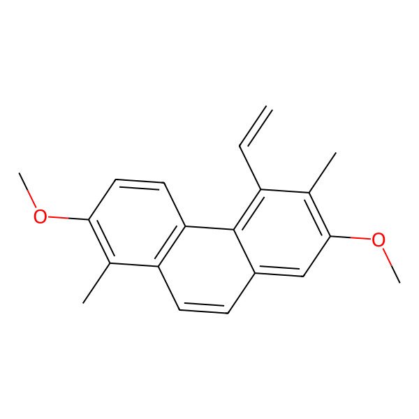 2D Structure of 5-Ethenyl-2,7-dimethoxy-1,6-dimethylphenanthrene