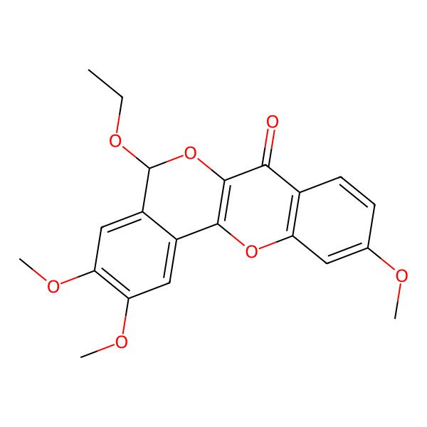 2D Structure of 5-ethoxy-2,3,10-trimethoxy-5H-isochromeno[4,3-b]chromen-7-one