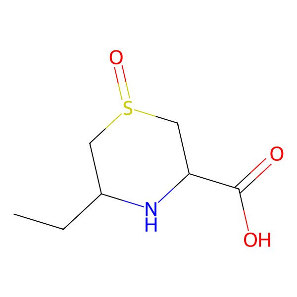 2D Structure of 5-Ethyl-1-oxo-1,4-thiazinane-3-carboxylic acid