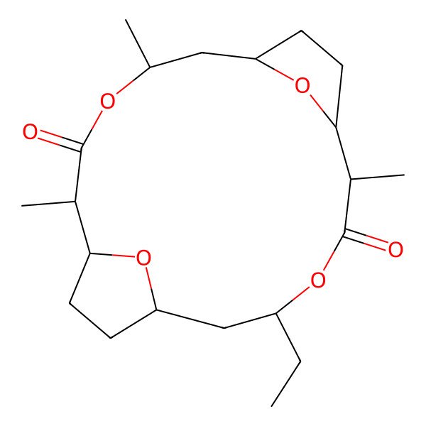 2D Structure of 5-Ethyl-2,11,14-trimethyl-4,13,19,20-tetraoxatricyclo[14.2.1.17,10]icosane-3,12-dione