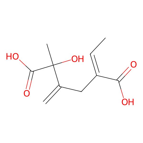 2D Structure of 5-Ethylidene-2-hydroxy-2-methyl-3-methylidenehexanedioic acid