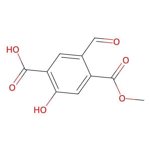 2D Structure of 5-Formyl-2-hydroxy-4-methoxycarbonylbenzoic acid