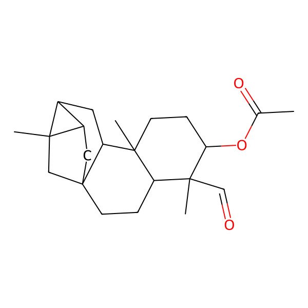 2D Structure of (5-Formyl-5,9,13-trimethyl-6-pentacyclo[11.2.1.01,10.04,9.012,14]hexadecanyl) acetate