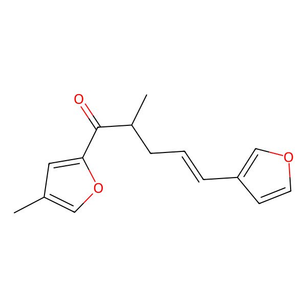 2D Structure of 5-(Furan-3-yl)-2-methyl-1-(4-methylfuran-2-yl)pent-4-en-1-one
