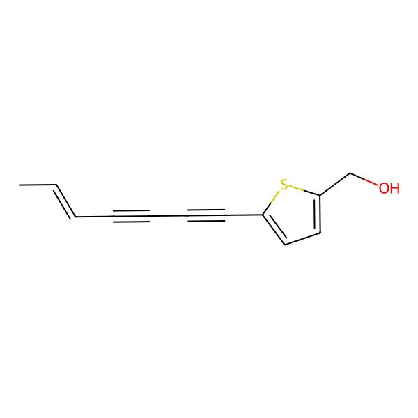 2D Structure of (5-Hept-5-en-1,3-diynylthiophen-2-yl)methanol