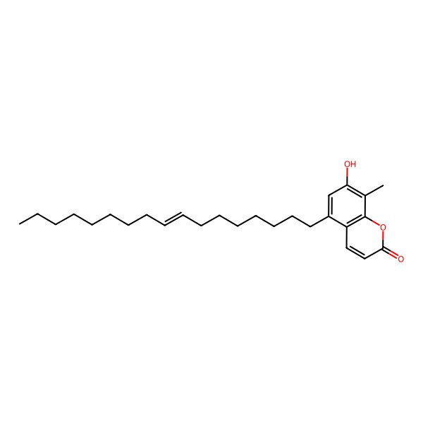 2D Structure of 5-Heptadec-8-enyl-7-hydroxy-8-methylchromen-2-one