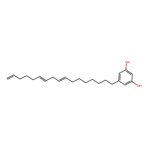 2D Structure of 5-heptadeca-8'Z,11'Z,16-trienylresorcinol