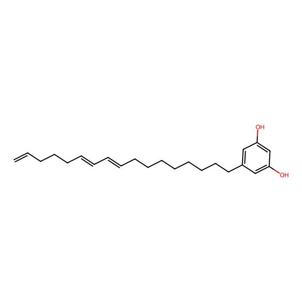 2D Structure of 5-heptadeca-9'E,11'Z,16-trienylresorcinol