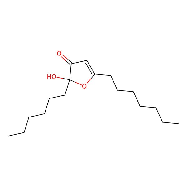 2D Structure of 5-heptyl-2-hexyl-2-hydroxyfuran-3(2H)-one