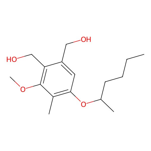 2D Structure of [5-Hexan-2-yloxy-2-(hydroxymethyl)-3-methoxy-4-methylphenyl]methanol