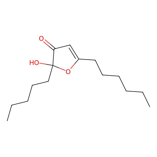 2D Structure of 5-Hexyl-2-hydroxy-2-pentylfuran-3-one
