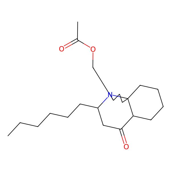 2D Structure of (5-Hexyl-7-oxo-1,2,3,5,6,7a,8,9,10,11-decahydropyrrolo[2,1-j]quinolin-3-yl)methyl acetate