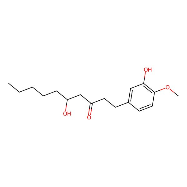 2D Structure of 5-Hydroxy-1-(3-hydroxy-4-methoxyphenyl)decan-3-one