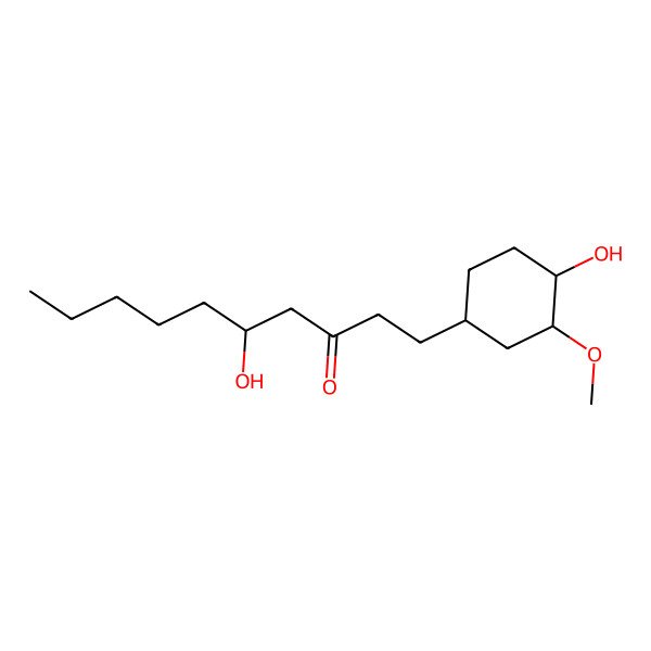 2D Structure of 5-Hydroxy-1-(4-hydroxy-3-methoxycyclohexyl)decan-3-one