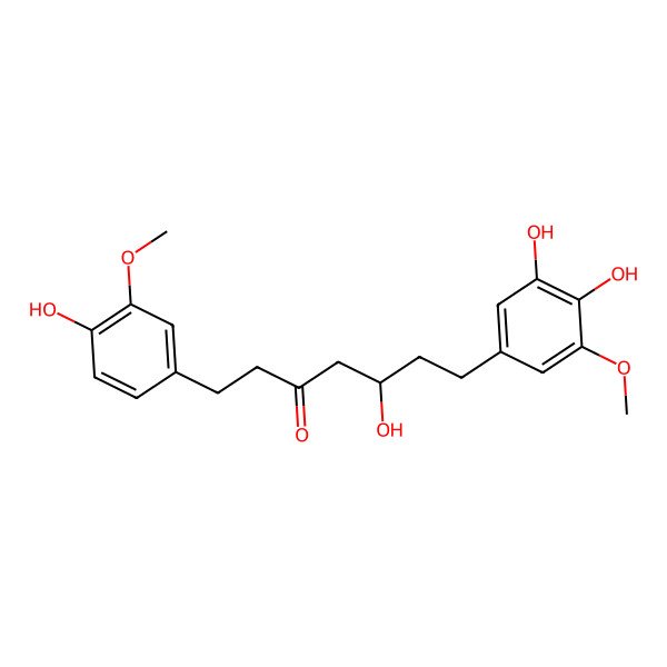 2D Structure of 5-Hydroxy-1-(4-hydroxy-3-methoxyphenyl)-7-(3,4-dihydroxy-5-methoxyphenyl)heptan-3-one