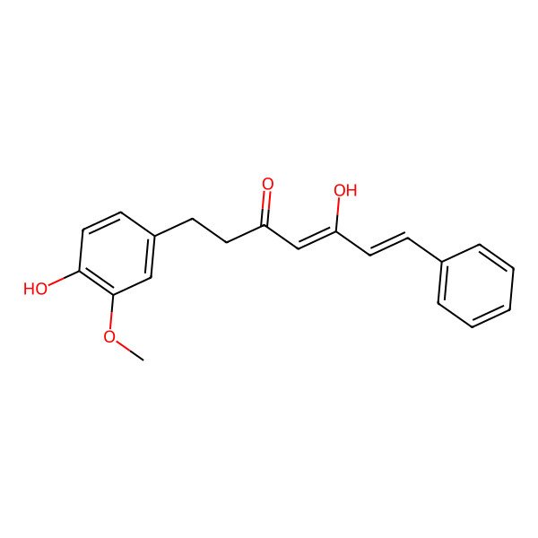 2D Structure of 5-Hydroxy-1-(4-hydroxy-3-methoxyphenyl)-7-phenylhepta-4,6-dien-3-one