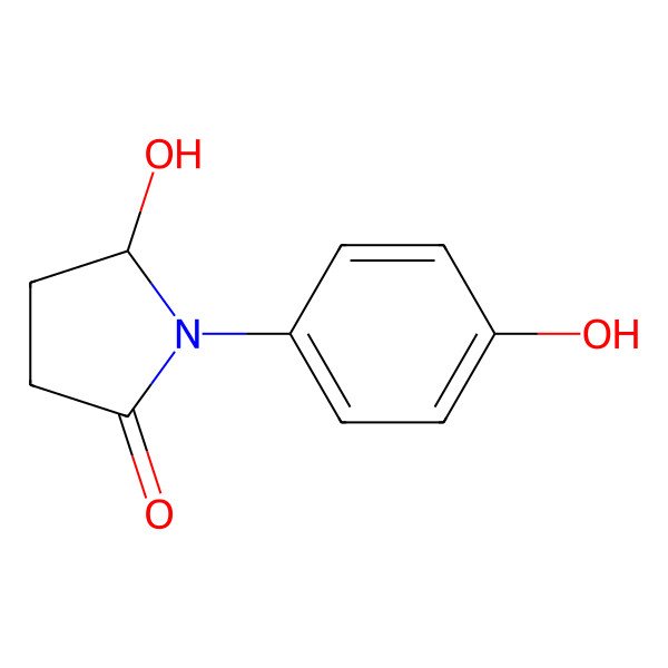 2D Structure of 5-Hydroxy-1-(4-hydroxyphenyl)pyrrolidin-2-one