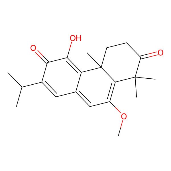2D Structure of 5-Hydroxy-10-methoxy-1,1,4a-trimethyl-7-propan-2-yl-3,4-dihydrophenanthrene-2,6-dione
