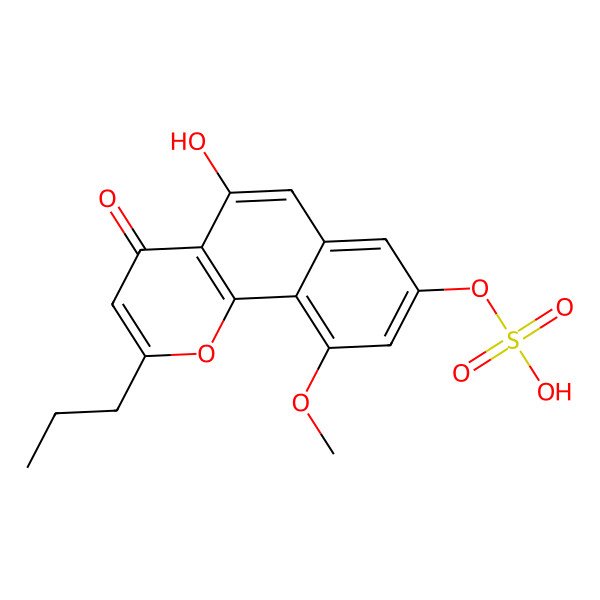 2D Structure of (5-Hydroxy-10-methoxy-4-oxo-2-propylbenzo[h]chromen-8-yl) hydrogen sulfate