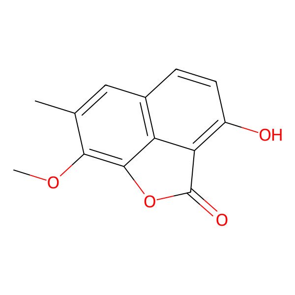 2D Structure of 5-Hydroxy-11-methoxy-10-methyl-2-oxatricyclo[6.3.1.04,12]dodeca-1(11),4,6,8(12),9-pentaen-3-one