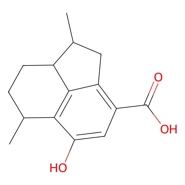 2D Structure of 5-Hydroxy-1,6-dimethyl-1,2,6,7,8,8a-hexahydroacenaphthylene-3-carboxylic acid 2D Structure of 5-Hydroxy-1,6-dimethyl-1,2,6,7,8,8a-hexahydroacenaphthylene-3-carboxylic acid