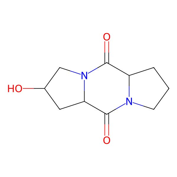 2D Structure of 5-Hydroxy-1,7-diazatricyclo[7.3.0.03,7]dodecane-2,8-dione