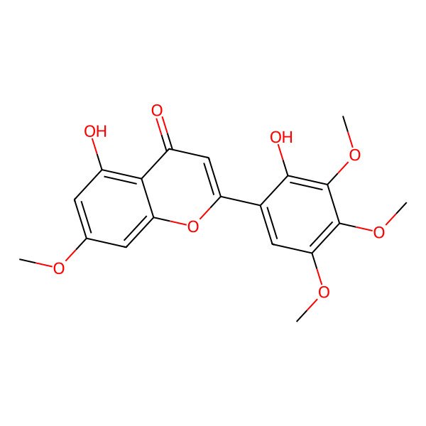 2D Structure of 5-Hydroxy-2-(2-hydroxy-3,4,5-trimethoxy-phenyl)-7-methoxy-chromen-4-one