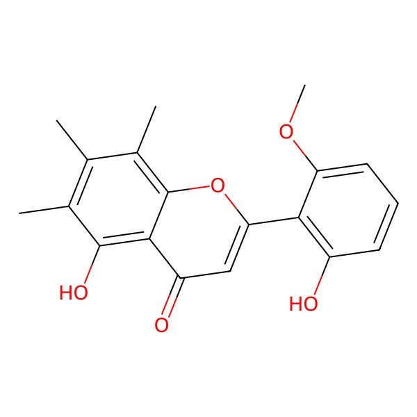 2D Structure of 5-Hydroxy-2-(2-hydroxy-6-methoxyphenyl)-6,7,8-trimethylchromen-4-one