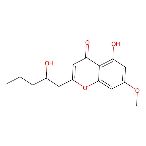 2D Structure of 5-Hydroxy-2-(2-hydroxypentyl)-7-methoxychromen-4-one