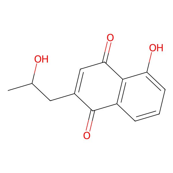 2D Structure of 5-Hydroxy-2-(2-hydroxypropyl)naphthalene-1,4-dione