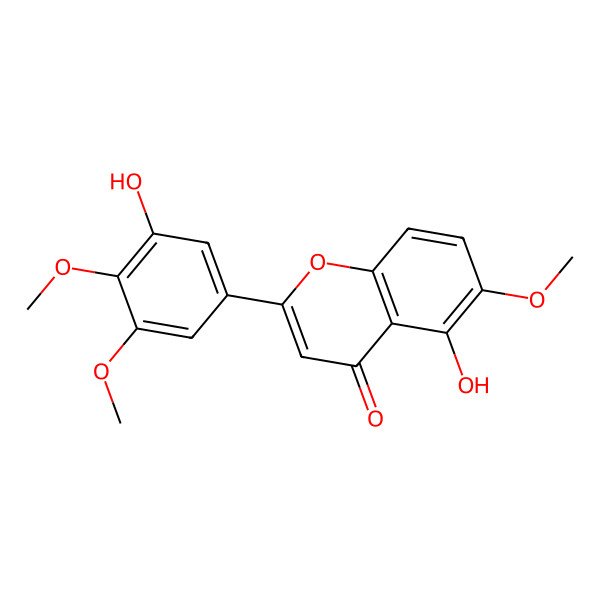 2D Structure of 5-Hydroxy-2-(3-hydroxy-4,5-dimethoxyphenyl)-6-methoxychromen-4-one
