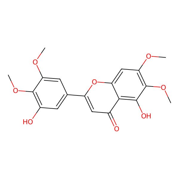 2D Structure of 5-Hydroxy-2-(3-hydroxy-4,5-dimethoxyphenyl)-6,7-dimethoxychromen-4-one