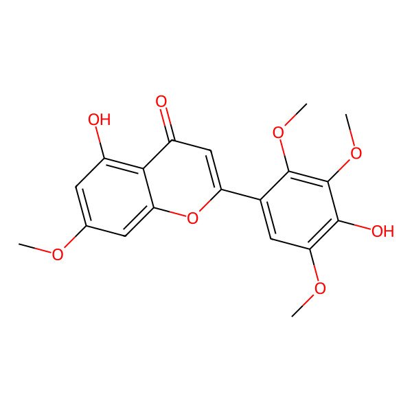 2D Structure of 5-Hydroxy-2-(4-hydroxy-2,3,5-trimethoxyphenyl)-7-methoxychromen-4-one 2D Structure of 5-Hydroxy-2-(4-hydroxy-2,3,5-trimethoxyphenyl)-7-methoxychromen-4-one