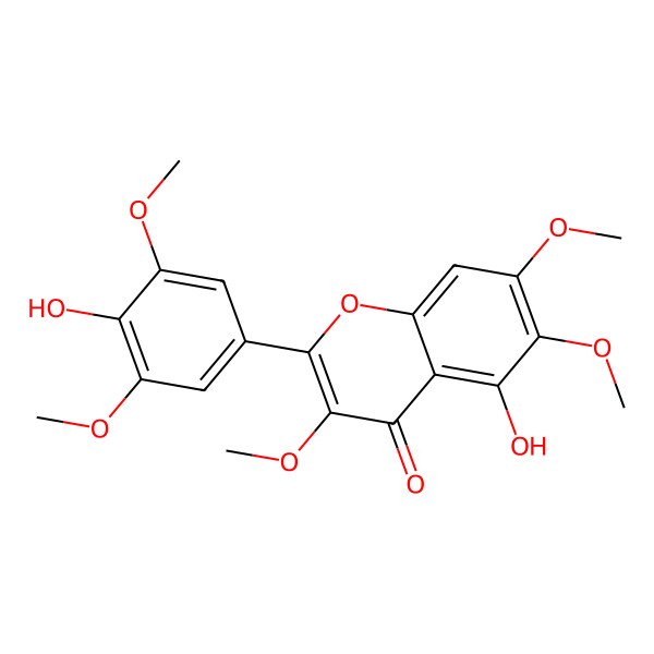 2D Structure of 5-Hydroxy-2-(4-hydroxy-3,5-dimethoxyphenyl)-3,6,7-trimethoxychromen-4-one 2D Structure of 5-Hydroxy-2-(4-hydroxy-3,5-dimethoxyphenyl)-3,6,7-trimethoxychromen-4-one