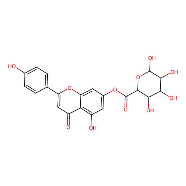2D Structure of [5-Hydroxy-2-(4-hydroxyphenyl)-4-oxochromen-7-yl] 3,4,5,6-tetrahydroxyoxane-2-carboxylate