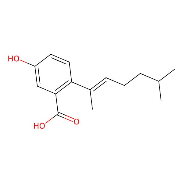 2D Structure of 5-Hydroxy-2-(6-methylhept-2-en-2-yl)benzoic acid