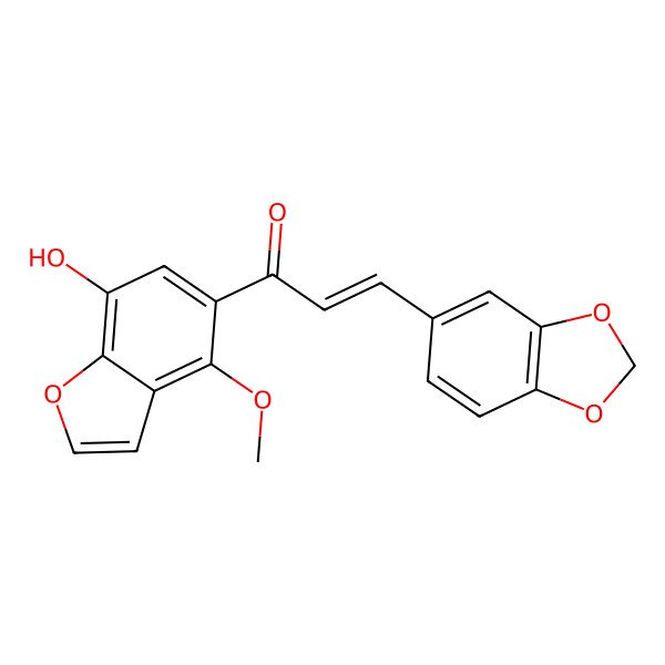 2D Structure of 5'-Hydroxy-2'-methoxy-3,4-methylenedioxyfurano[2'',3'':4',3']chalcone